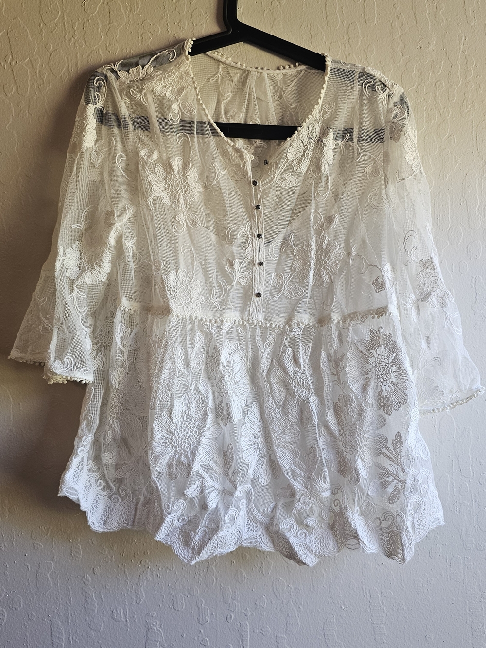 Zara Sheer Embroidered White Women’s Boho Top